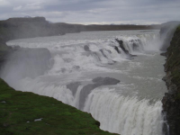 The Gullfoss (Golden Falls) Waterfall in southern Iceland